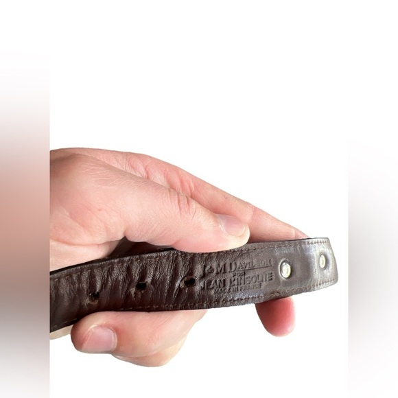 Vintage silver floral leather made in France belt - Picture 4 of 5